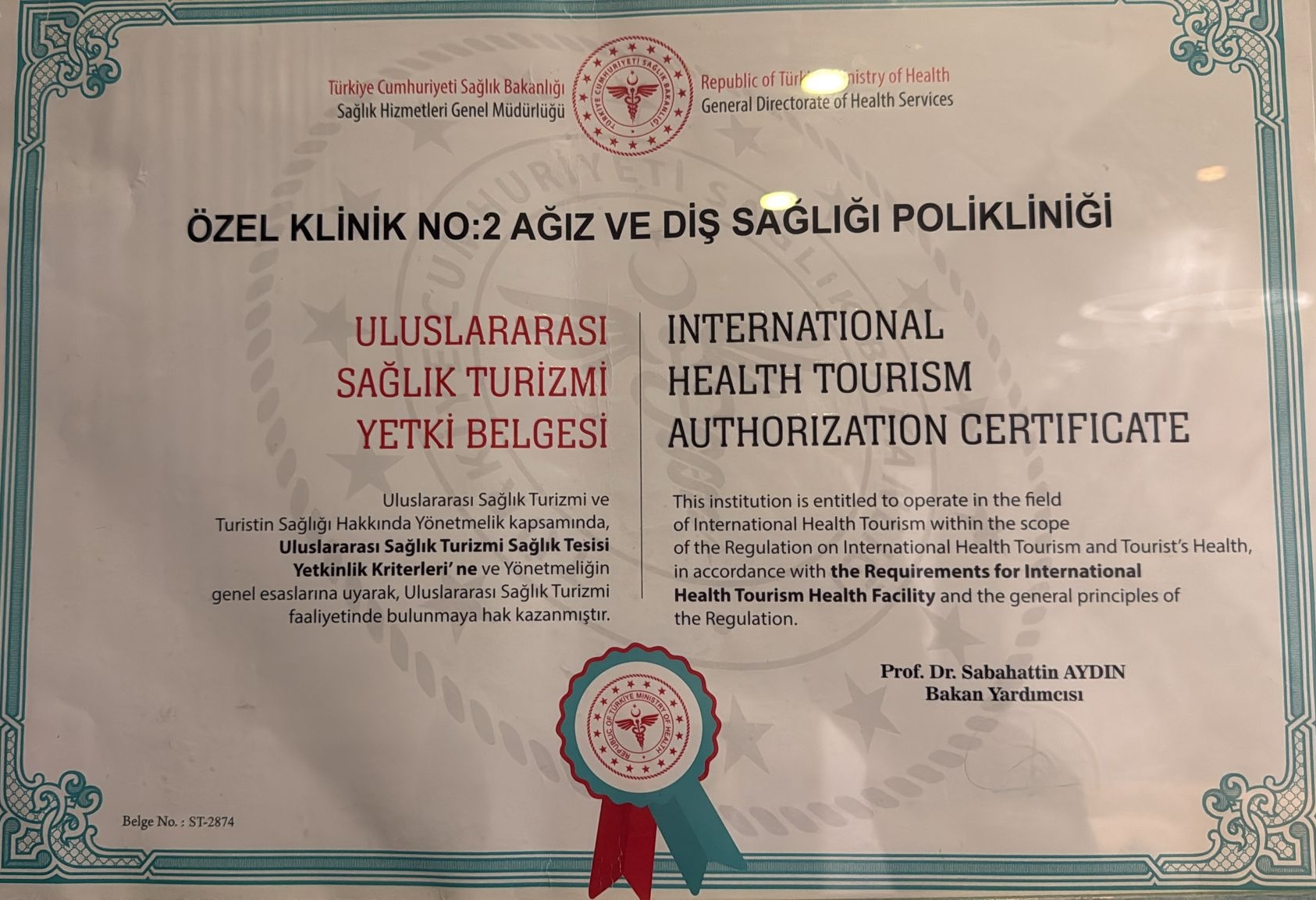 Sağlık Turizmi Sertifikası